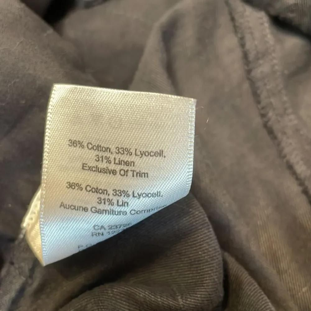 Wilfred Free Tie Waist Linen Blend Black Pants Small